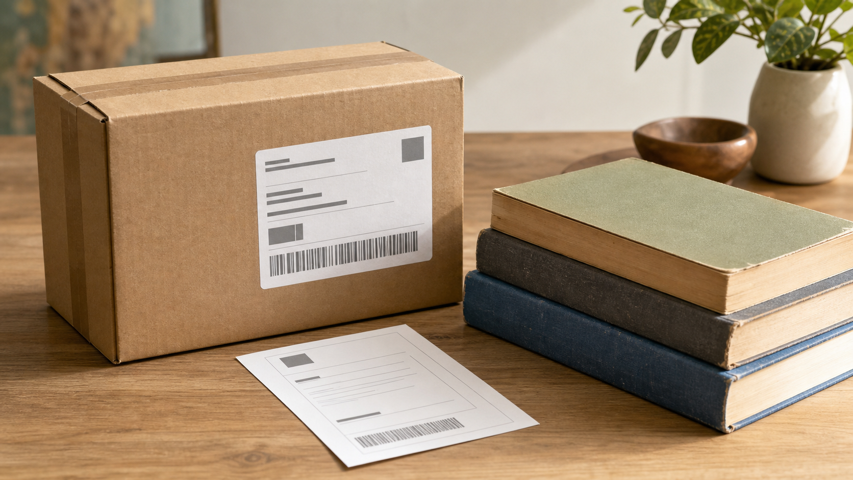 Book parcel and returns note for World of Books delivery checks